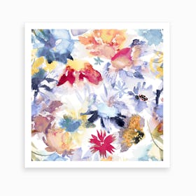 Watercolor Spring Floral Memories Multicolored Art Print