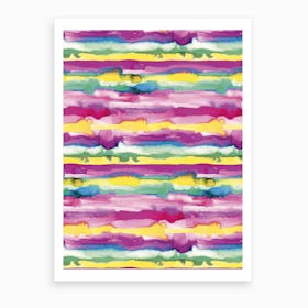 Gradient Tropical Color Lines Art Print