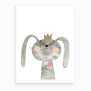 Grey Bunny Art Print