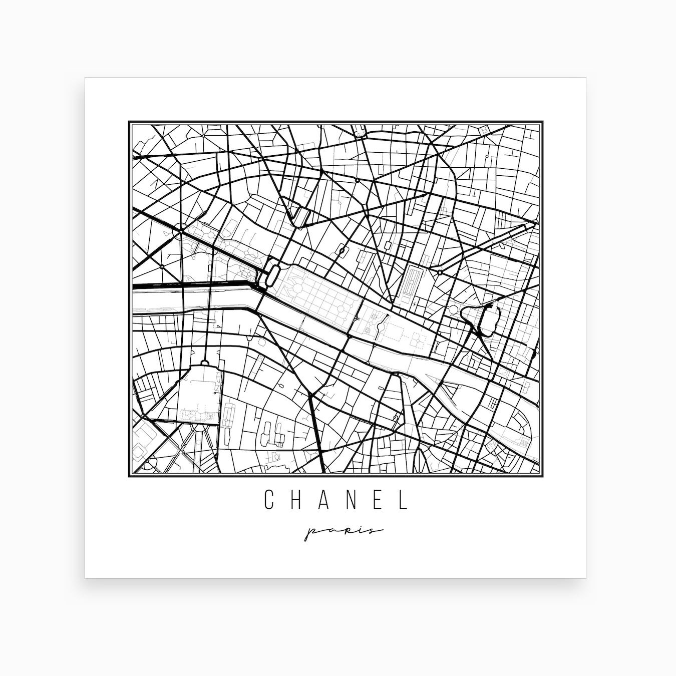 Chanel Paris Street Map Art Print By Typologie Paper Co Fy Chanel Paris Street Map Art Print By Typologie Paper Co Fy