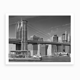 Manhattan Skyline & Brooklyn Bridge Art Print