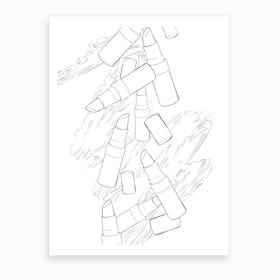 Black And White Lipsticks Art Print