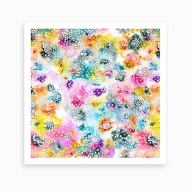 Experimental Surface Colorful Square Art Print