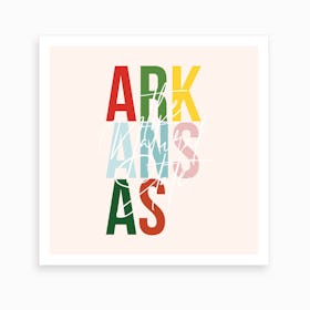 Arkansas The Natural State Color Art Print