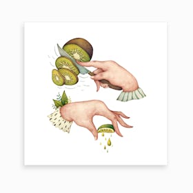 Hands With Fruits Art Print