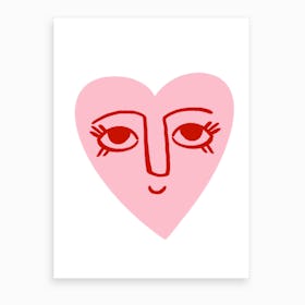 Heart Face Art Print