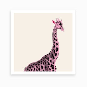 Pink Giraffe Art Print