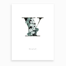 Flower Alphabet Y Art Print