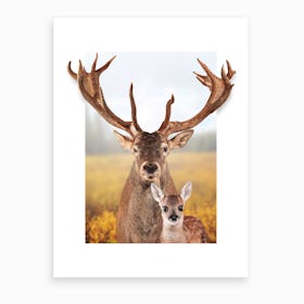 Deer Family Art Print