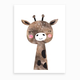 Brown Giraffe Art Print