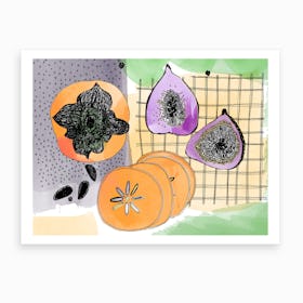 Persimmones And Figs Art Print