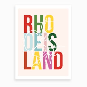 Rhode Island The Ocean State Color Art Print