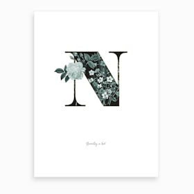 Flower Alphabet N Art Print