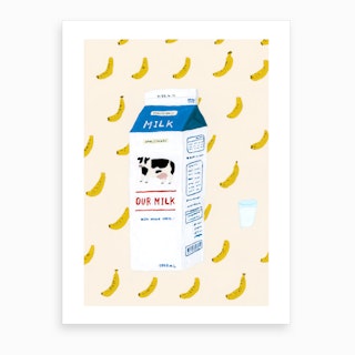 Banana Milk Art Print