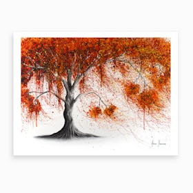 Crisp Amber Tree Art Print