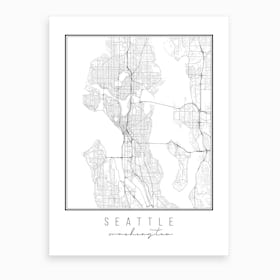 Seattle Washington Street Map Art Print