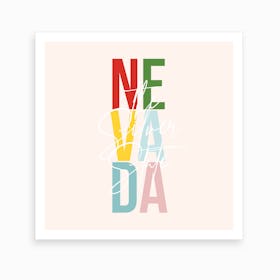 Nevada The Silver State Color Art Print