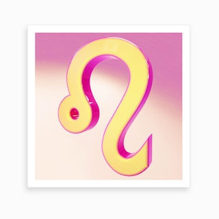 Zodiac Pink And Yellow Sign Leo Art Print