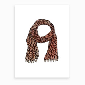 Red Knit Scarf  Art Print