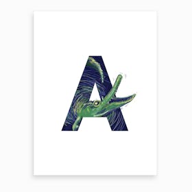 A Is For Alligator  Art Print