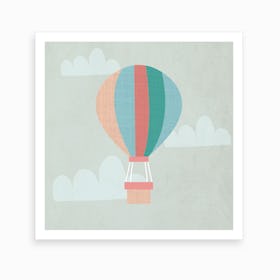 Scandi Hot Air Balloon Nursery Art Print