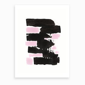 Minimal Black And Pink 1 Art Print