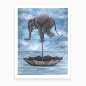 Elephant In Balance Art Print