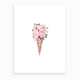 Flower Ice Cream Art Print