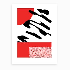 Abstract Red And Black Art Print