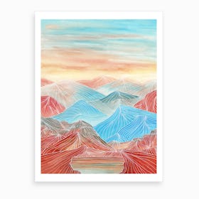 Lines In The Mountains Xx Art Print