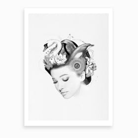Emotional Brain Woman Portrait Art Print