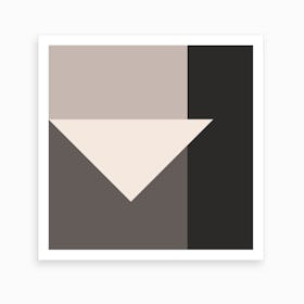 Crisp Triangle In Cream Greys Art Print