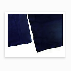 Minimal Navy Blue Abstract 01 Art Print