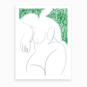 The Woman In The Green Room Art Print