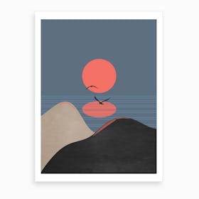 Minimal Sunset 12 Art Print