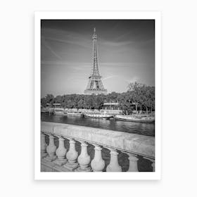 Paris Eiffel Tower & River Seine Art Print