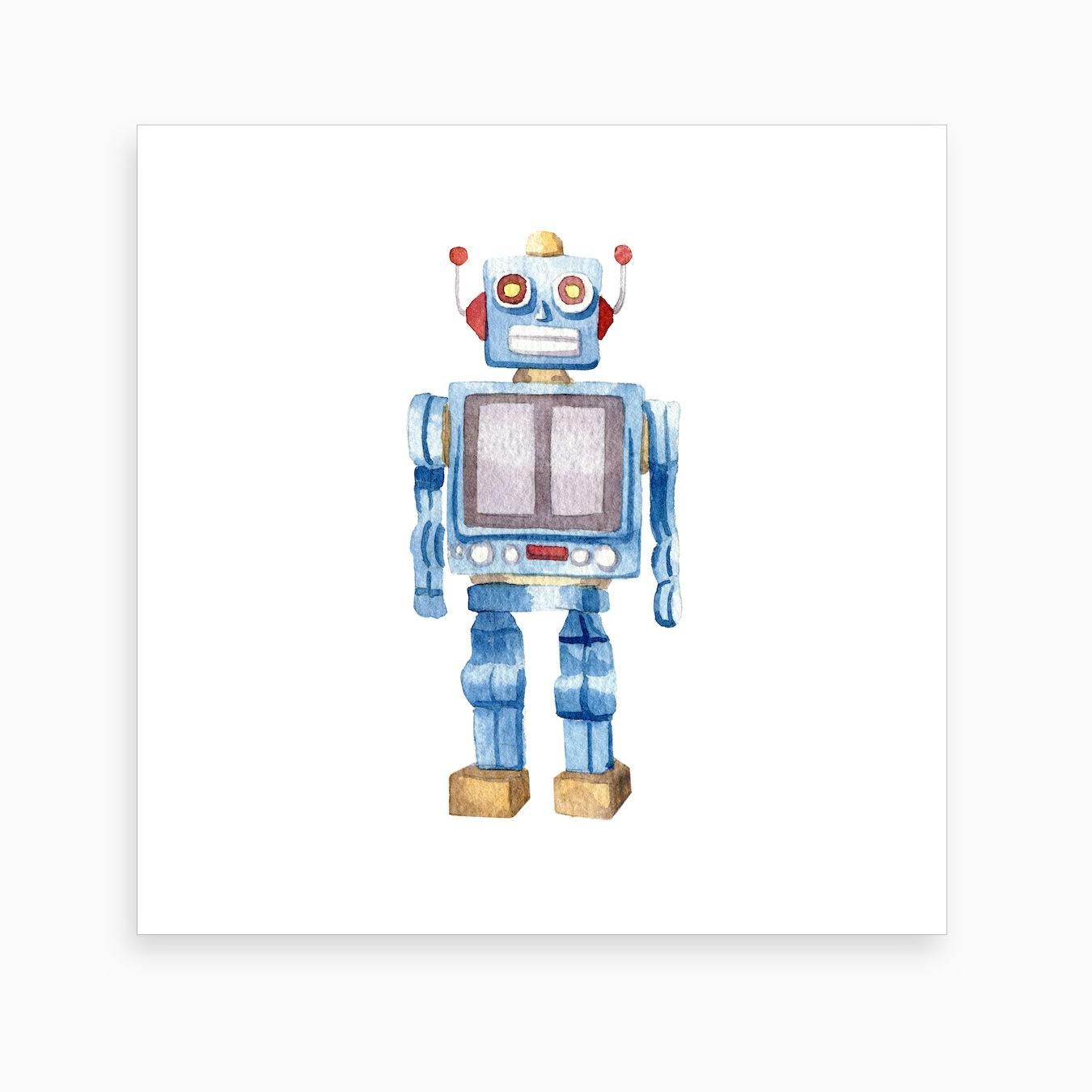 Fine Decor Tech Robot Cartoon Blue Black Grey Silver Boys Bedroom Nursery Border