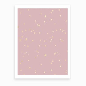 Pink and Gold Stars Art Print