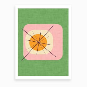 Flower Egg Green Pink Art Print