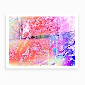 Under The Trees Colorful Abstract Landscape Art Print