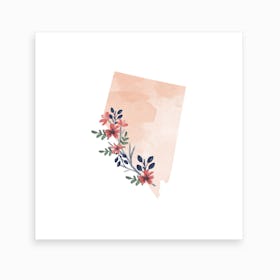 Nevada Watercolor Floral State Art Print
