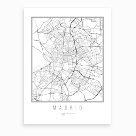Madrid Spain Street Map Art Print