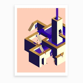 Impossible Architecture Blush And Gold Art Print