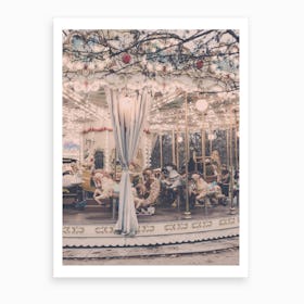 Paris Winter Carousel Art Print