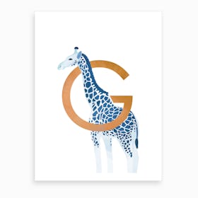 G Giraffe Art Print