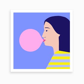 Bubblegum Girl Art Print