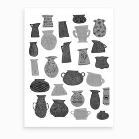 Grey Pottery  Art Print