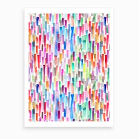 Colorful Brushstrokes Multicolored Art Print