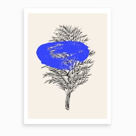 Tropical Leaf Blue Art Print