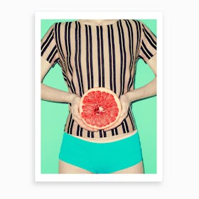 Ruby Grapefruit Art Print